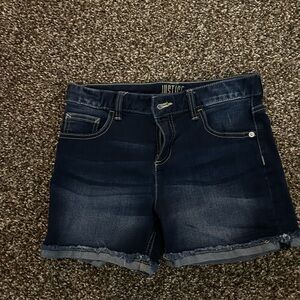 Justice dark wash denim shorts